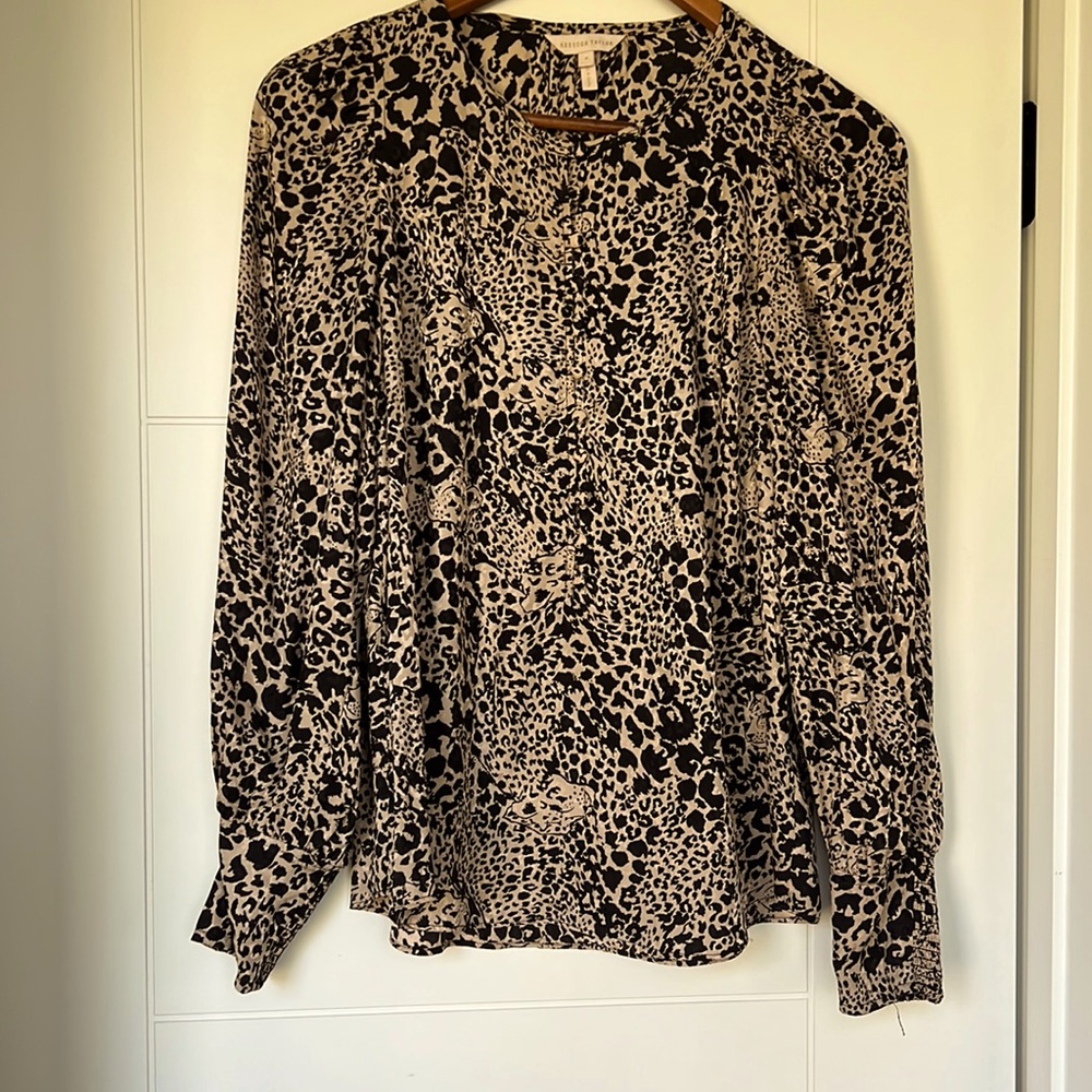 Rebecca Taylor Silk Blouse- Leopard Print